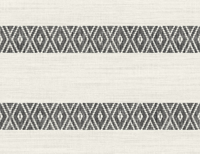 Alani Geo Stripe Charcoal by Seabrook Wallpaper Coastal Haven United States 60.75 20.87" 27" - Fabric Carolina -