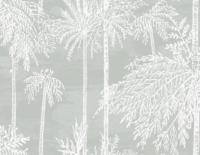 Palm Grove Misty by Seabrook Wallpaper Coastal Haven United States 60.75 20.87" 27" - Fabric Carolina -