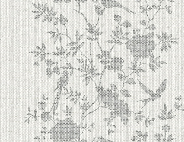 Aloha Bird Trail Heather Grey by Seabrook Wallpaper Coastal Haven United States 60.75 20.87" 27" - Fabric Carolina -