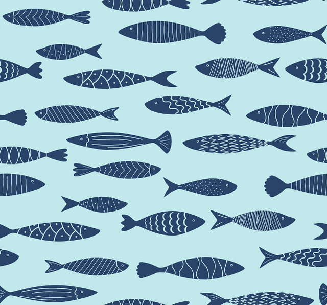 Bay Fish Bahama by Seabrook Wallpaper Summer House United States 60.75 25.2" 27" - Fabric Carolina -