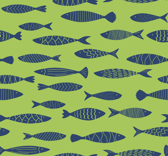 Bay Fish Buckingham Green by Seabrook Wallpaper Summer House United States 60.75 25.2" 27" - Fabric Carolina -