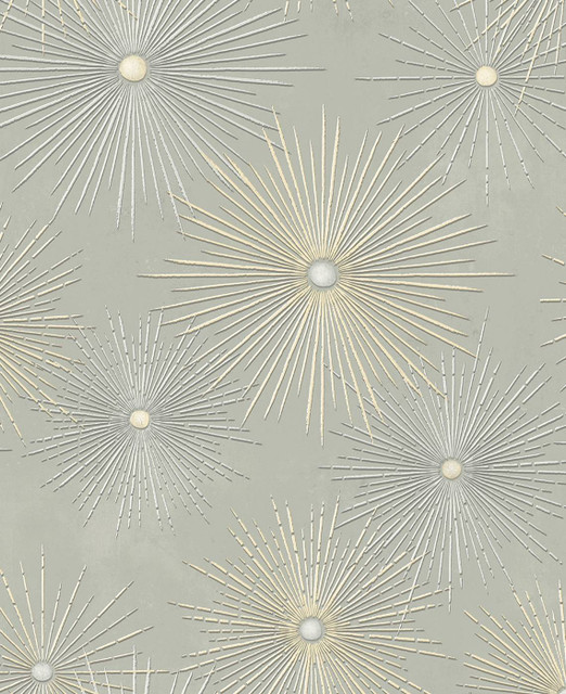 Starburst Geo Prepasted Smoke by Seabrook Wallpaper Prepasted Online United States 56.05 25.2" 20.5" - Fabric Carolina -
