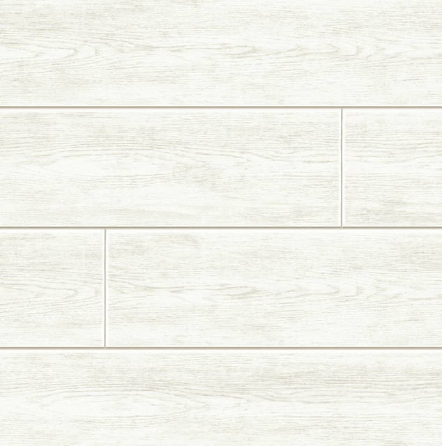 Coastal Faux Shiplap Alabaster by Seabrook Wallpaper Prepasted Online United States 56.05 20.87" 20.5" - Fabric Carolina -