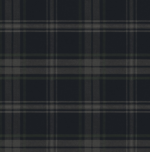 Dellabrooke Plaid Dark Blue & Evergreen by Seabrook Wallpaper Prepasted Online United States 56.05 10.43" 20.5" - Fabric Carolina -