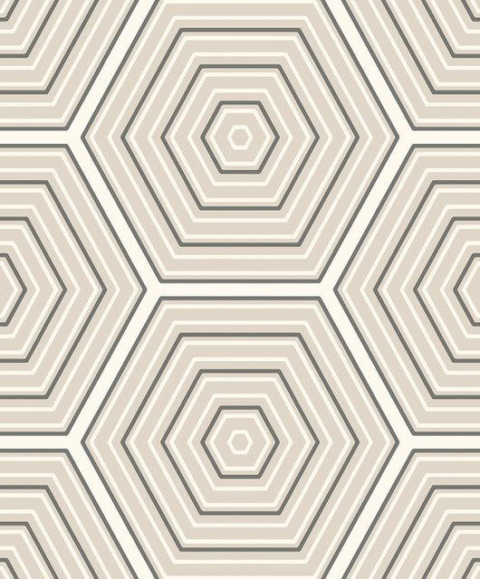 Hex Topography Lunar Rock & Argos Grey by Seabrook Wallpaper Etten Studios Online Netherlands 57.5 12.6" 20.9" - Fabric Carolina -
