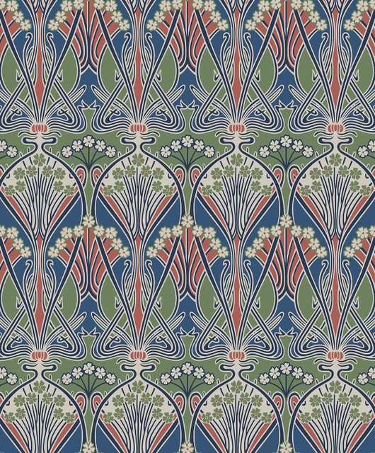 Dragonfly Damask Mauve & Sage by Seabrook Wallpaper Legacy Prints Netherlands 57.5 12" 20.9" - Fabric Carolina -