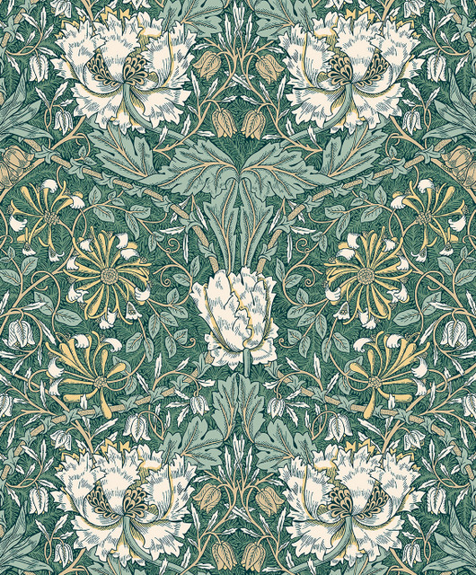 Ogee Flora Everglades & Buttercup by Seabrook Wallpaper Legacy Prints Netherlands 57.5 20.87" 20.9" - Fabric Carolina -