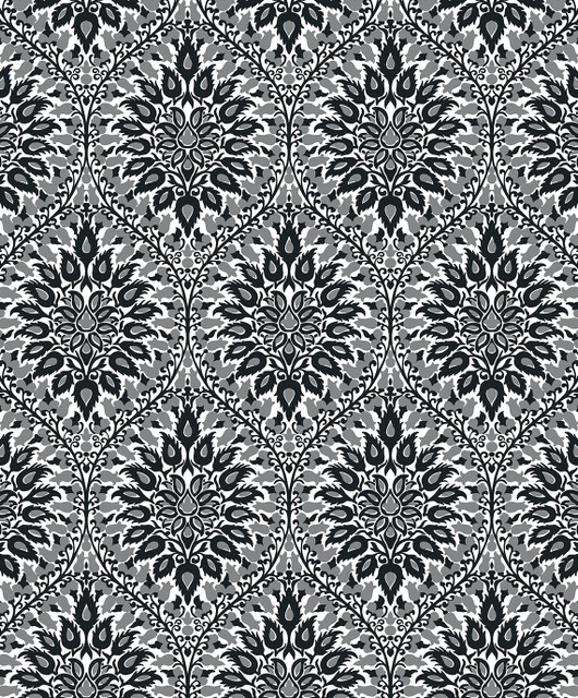 Luna Ogee Ebony & Argos Grey by Seabrook Wallpaper Legacy Prints Netherlands 57.5 12.6" 20.9" - Fabric Carolina -
