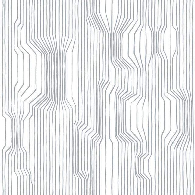 Frekvenssi Gray and Eggshell by Seabrook Wallpaper Marimekko Vol. 5 Italy 75.5 0" 27.5" - Fabric Carolina -