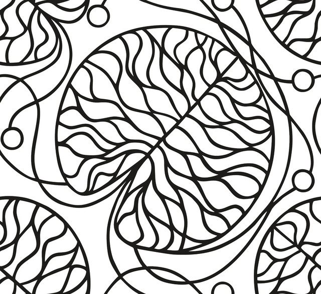 Bottna Ebony and Eggshell by Seabrook Wallpaper Marimekko Vol. 5 Italy 75.5 25" 27.5" - Fabric Carolina -