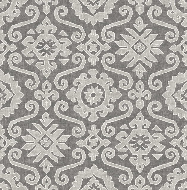 Augustine Pewter & Stone by Seabrook Wallpaper Stacy Garcia Peel and Stick United States 30.75 20.87" 20.5" - Fabric Carolina -