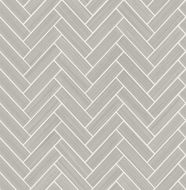 Herringbone Inlay Warm Stone & Metallic Pearl by Seabrook Wallpaper Stacy Garcia Peel and Stick United States 30.75 1.9" 20.5" - Fabric Carolina -