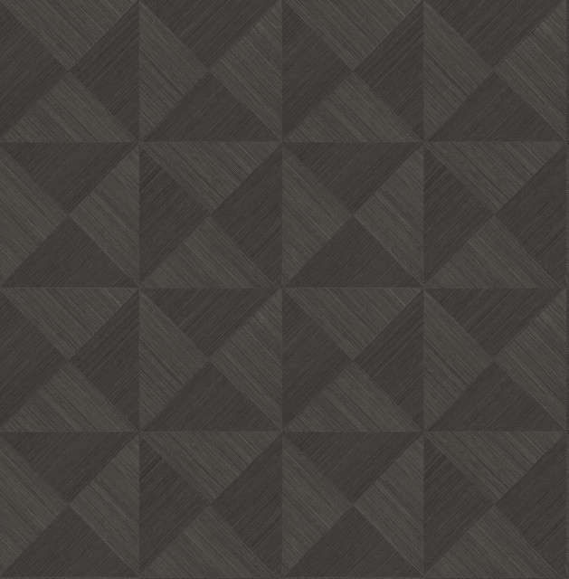 Geo Inlay Charcoal by Seabrook Wallpaper Stacy Garcia Peel and Stick United States 30.75 10.43" 20.5" - Fabric Carolina -