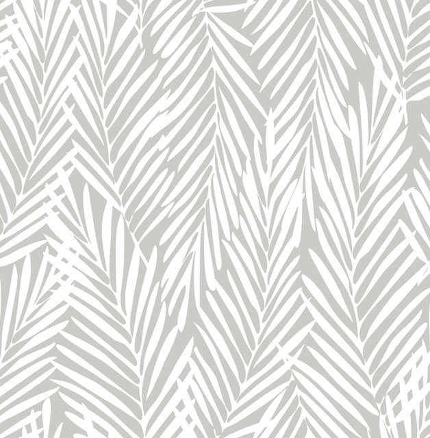 Mod Palm Harbor Grey by Seabrook Wallpaper Stacy Garcia Peel and Stick United States 30.75 20.87" 20.5" - Fabric Carolina -