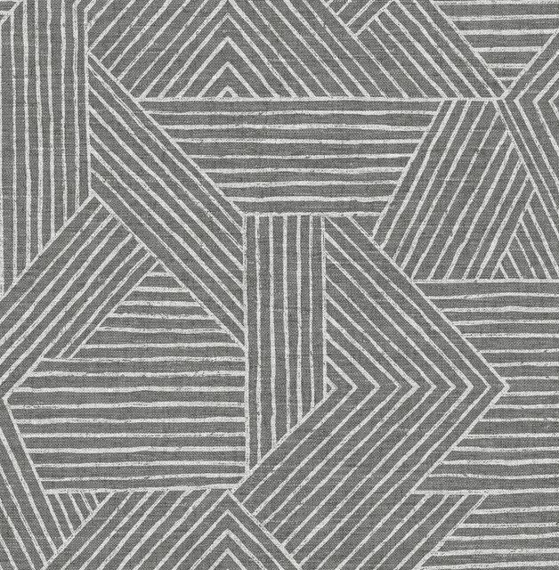 Etched Geometric Pewter by Seabrook Wallpaper Stacy Garcia Peel and Stick United States 30.75 20.87" 20.5" - Fabric Carolina -