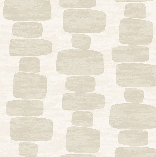Stripe Block Beige by Seabrook Wallpaper Stacy Garcia Peel and Stick United States 30.75 20.87" 20.5" - Fabric Carolina -
