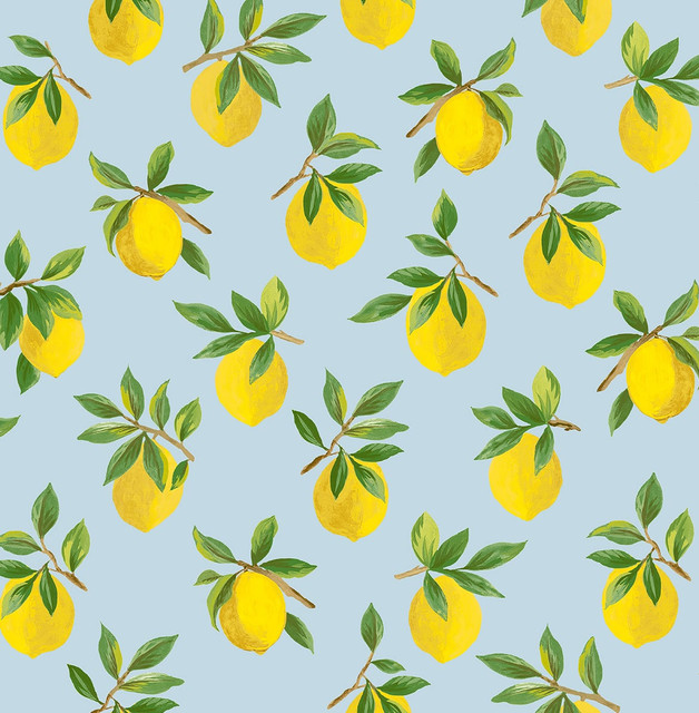 Lemoncello Sky Blue by Seabrook Wallpaper Daisy Bennett Peel and Stick United States 30.75 20.87" 20.5" - Fabric Carolina -