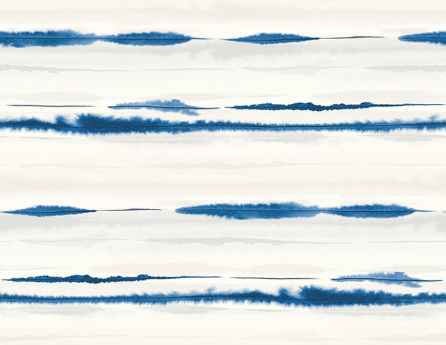 Horizon Stripe Blue Oasis by Seabrook Wallpaper Lillian August Peel and Stick United States 40.5 20.87" 27" - Fabric Carolina -