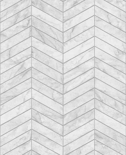 Marbled Chevron Calcutta & Argos Grey by Seabrook Wallpaper Lillian August Peel and Stick United States 30.75 25.2" 20.5" - Fabric Carolina -