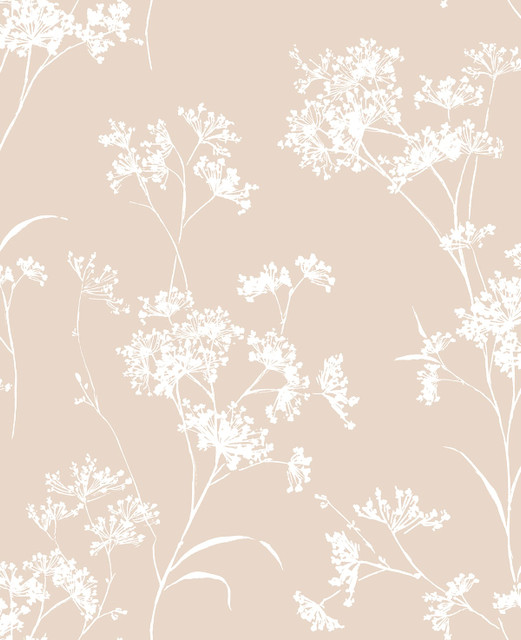 Floral Mist Peach Petal by Seabrook Wallpaper Lillian August Peel and Stick United States 30.75 25.2" 20.5" - Fabric Carolina -