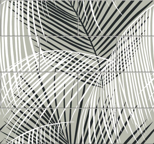 Palm Tile Ebony & Fieldstone by Seabrook Wallpaper Lillian August Peel and Stick United States 40.5 25.2" 27" - Fabric Carolina -