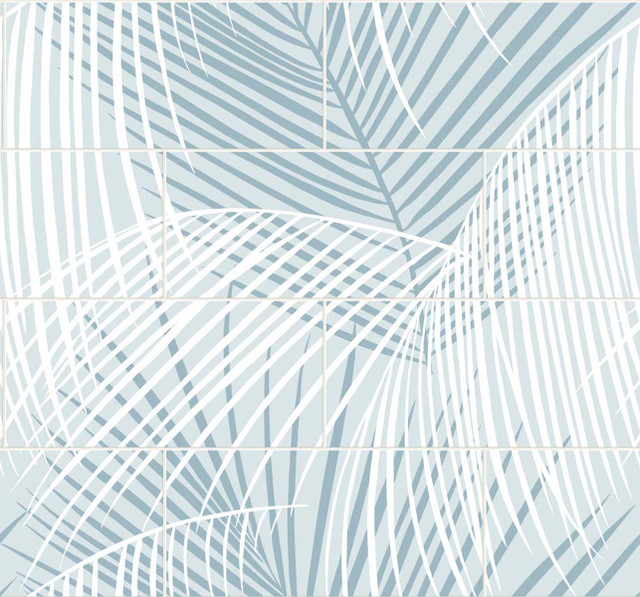 Palm Tile Summer Skies by Seabrook Wallpaper Lillian August Peel and Stick United States 40.5 25.2" 27" - Fabric Carolina -