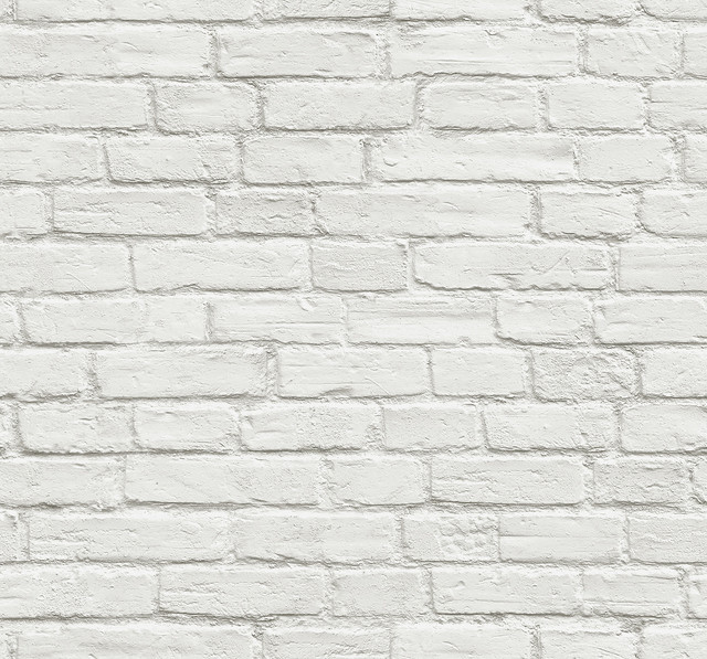 Vintage White Brick Off-White by Seabrook Wallpaper NextWall Peel & Stick United States 30.75 25.2" 20.5" - Fabric Carolina -