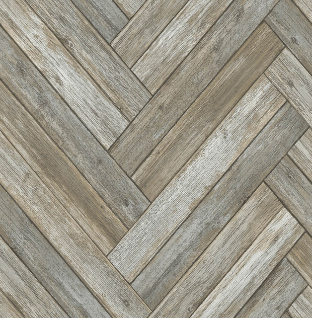 Chevron Wood Taupe & Beige by Seabrook Wallpaper NextWall Peel & Stick United States 30.75 20.87" 20.5" - Fabric Carolina -