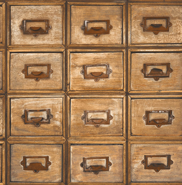 Library Card Catalog Tawny by Seabrook Wallpaper NextWall Peel & Stick United States 30.75 20.87" 20.5" - Fabric Carolina -