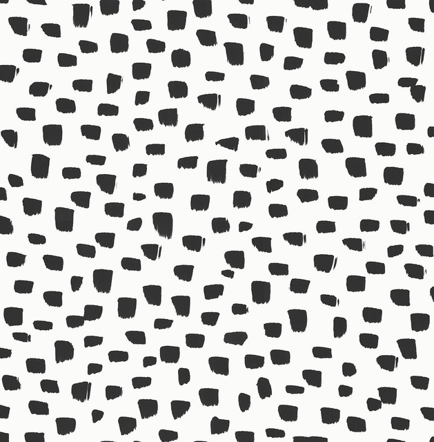 Speckled Dot Black & White by Seabrook Wallpaper NextWall Peel & Stick United States 30.75 20.87" 20.5" - Fabric Carolina -