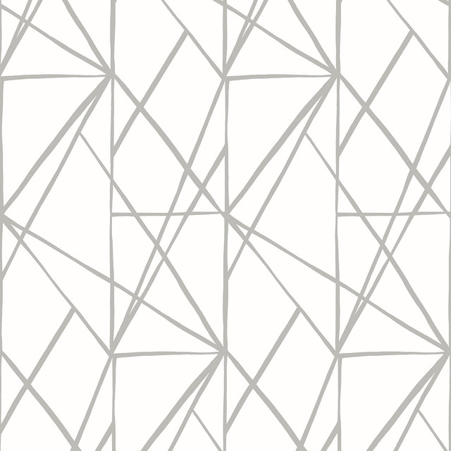Quartz Geo Harbor Grey by Seabrook Wallpaper NextWall Peel & Stick United States 30.75 25.2" 20.5" - Fabric Carolina -