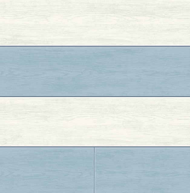 Two Toned Shiplap Carolina Blue by Seabrook Wallpaper NextWall Peel & Stick United States 30.75 20.87" 20.5" - Fabric Carolina -