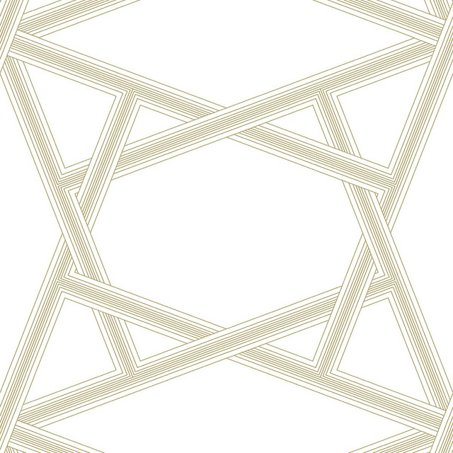 Crossroads Geo Metallic Gold by Seabrook Wallpaper NextWall Peel & Stick United States 31.35 18" 20.9" - Fabric Carolina -