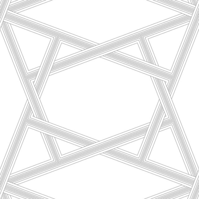 Crossroads Geo Metallic Silver by Seabrook Wallpaper NextWall Peel & Stick United States 31.35 18" 20.9" - Fabric Carolina -