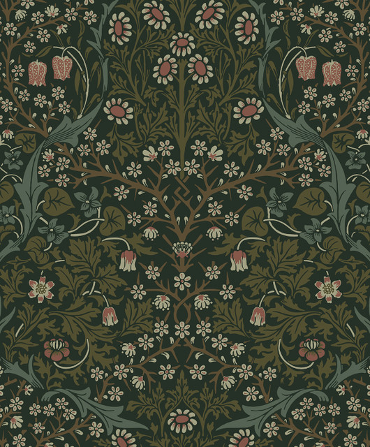 Victorian Garden Greenery by Seabrook Wallpaper NextWall Peel & Stick Netherlands 31.35 25.2" 20.9" - Fabric Carolina -