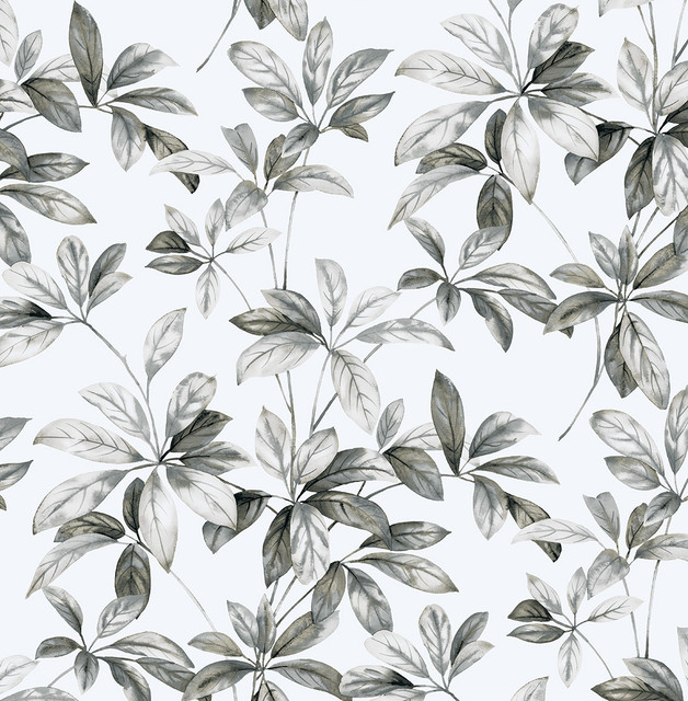Leaf Trail Alloy by Seabrook Wallpaper NextWall Peel & Stick United States 30.75 20.87" 20.5" - Fabric Carolina -