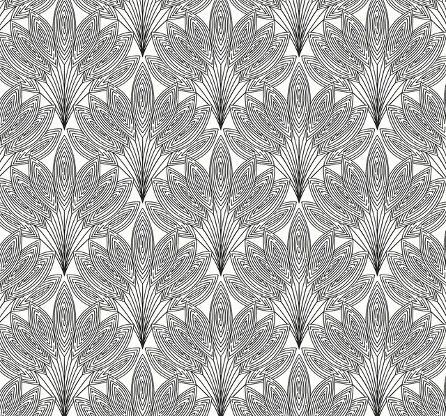 Peacock Leaves Ebony by Seabrook Wallpaper NextWall Peel & Stick United States 40.5 8.4" 27" - Fabric Carolina -