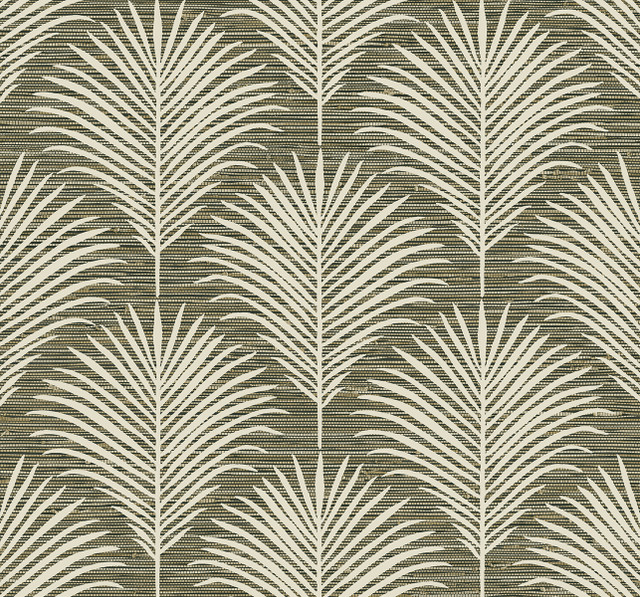 Grassland Palm Charcoal & Sand by Seabrook Wallpaper NextWall Peel & Stick United States 40.5 25.2" 27" - Fabric Carolina -