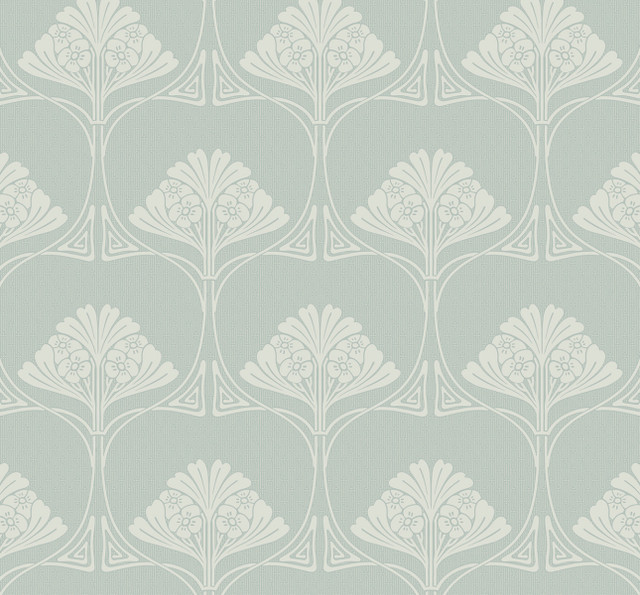 Deco Floral Aloe Mist by Seabrook Wallpaper NextWall Peel & Stick United States 40.5 12.6" 27" - Fabric Carolina -