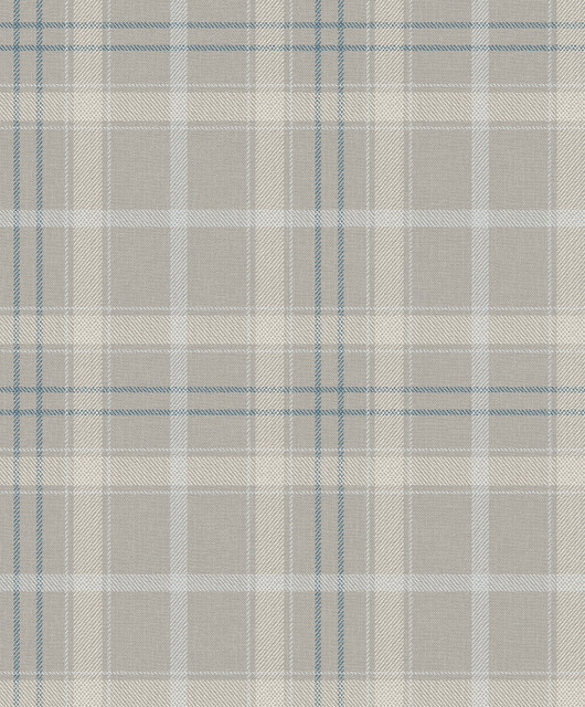 Tailor Plaid Argos Grey & Blue by Seabrook Wallpaper NextWall Peel & Stick Netherlands 31.35 12.6" 20.9" - Fabric Carolina -