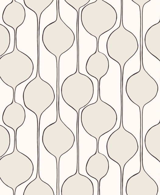 Bubble Stripe Marshmallow by Seabrook Wallpaper NextWall Peel & Stick Netherlands 31.35 12.6" 20.9" - Fabric Carolina -