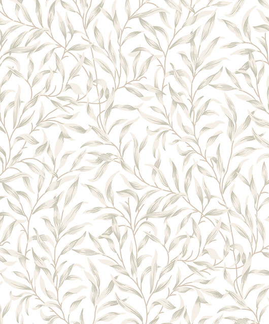 Willow Trail Neutral by Seabrook Wallpaper NextWall Peel & Stick Netherlands 31.35 25.2" 20.9" - Fabric Carolina -