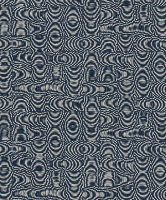 Organic Squares Blue Denim by Seabrook Wallpaper NextWall Peel & Stick Netherlands 31.35 12.6" 20.9" - Fabric Carolina -