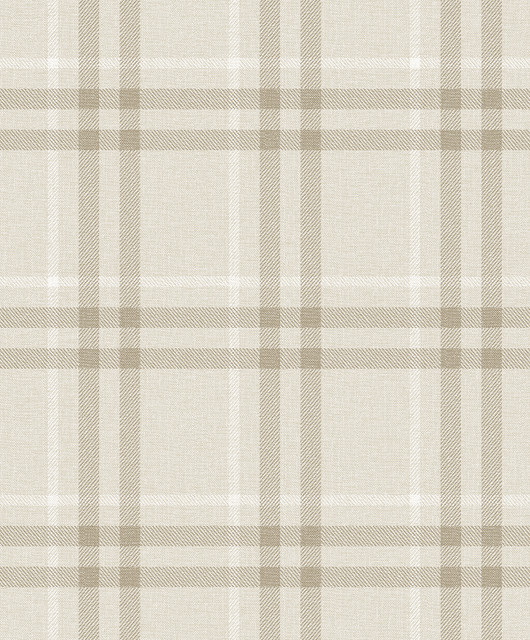 Calverlay Plaid French Vanilla by Seabrook Wallpaper NextWall Peel & Stick Netherlands 31.35 8.4" 20.9" - Fabric Carolina -