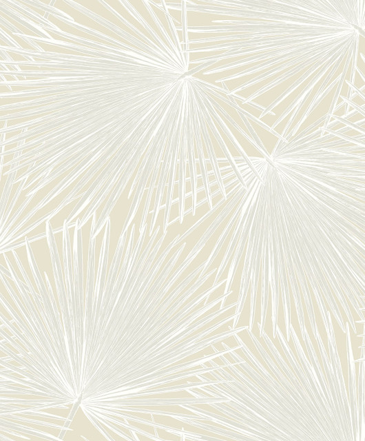 Palmate Leaf Frond Pearl by Seabrook Wallpaper NextWall Peel & Stick Netherlands 31.35 25.2" 20.9" - Fabric Carolina -