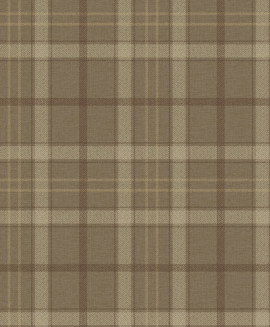 Tailor Plaid Prepasted Cafe Latte by Seabrook Wallpaper Etten Prepasted Wallcoverings Netherlands 57 12.6" 20.9" - Fabric Carolina -
