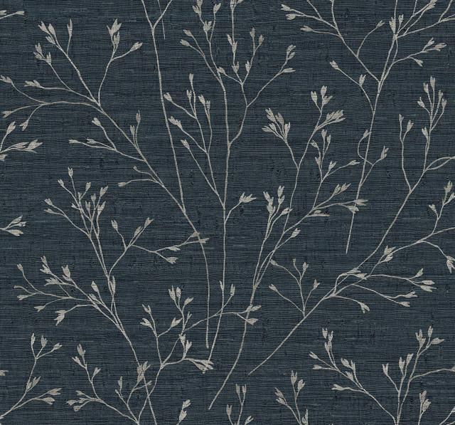 Withington Branch Ocean Deep by Seabrook Wallpaper Fibers and Threads United States 60.75 25.2" 27" - Fabric Carolina -
