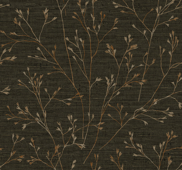Withington Branch Coffee by Seabrook Wallpaper Fibers and Threads United States 60.75 25.2" 27" - Fabric Carolina -