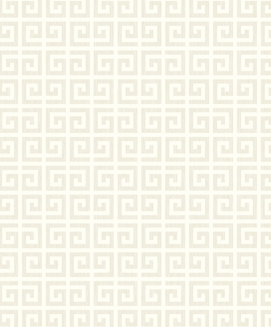 Major Greek Key Metallic Oatmeal by Seabrook Wallpaper Piano Netherlands 57.5 4.2" 20.9" - Fabric Carolina -