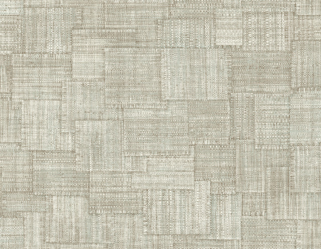 Woven Blocks Smoke by Seabrook Wallpaper Raffia United States 60.75 20.87" 27" - Fabric Carolina -